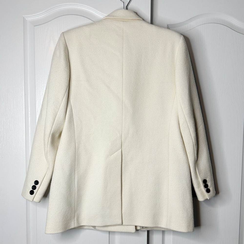 Isabel Marant Cotton Wool Blend Blazer Jacket in Ivory Size 42 (XL US) - Picture 5 of 16